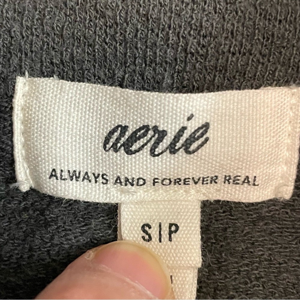 AERIE Charcoal Button-Up Pullover Sweater - Picture 5 of 6
